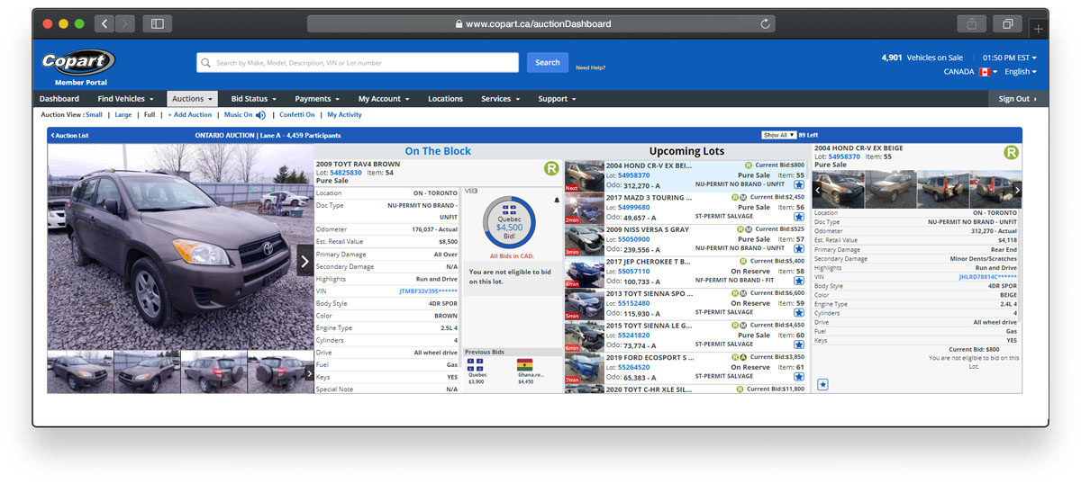 Copart Auction Window