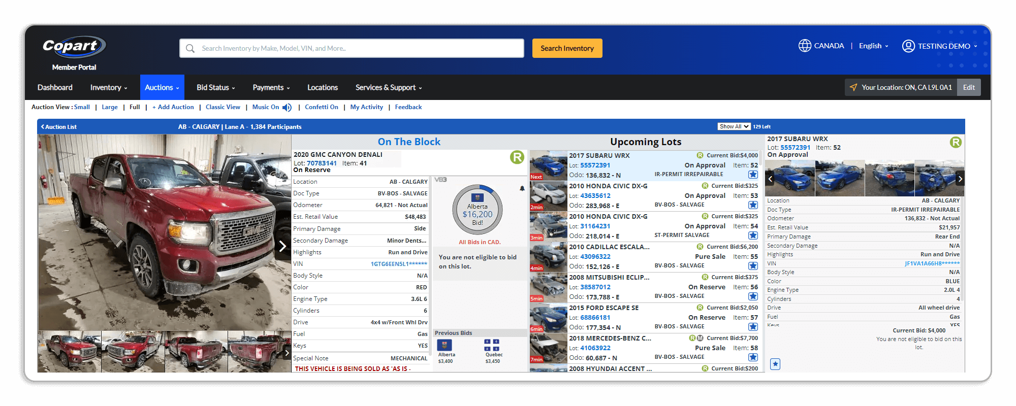 Copart Canada Leader In Online Salvage Insurance Auto Auctions